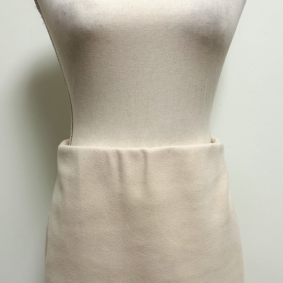 Zara Ivory Felted Pull On Elastic Waistband Asymmetrical Midi Skirt Small NWT - Picture 4 of 14